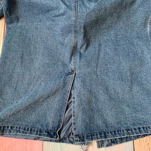 Long denim coat women’s size large - Picture 10 of 10